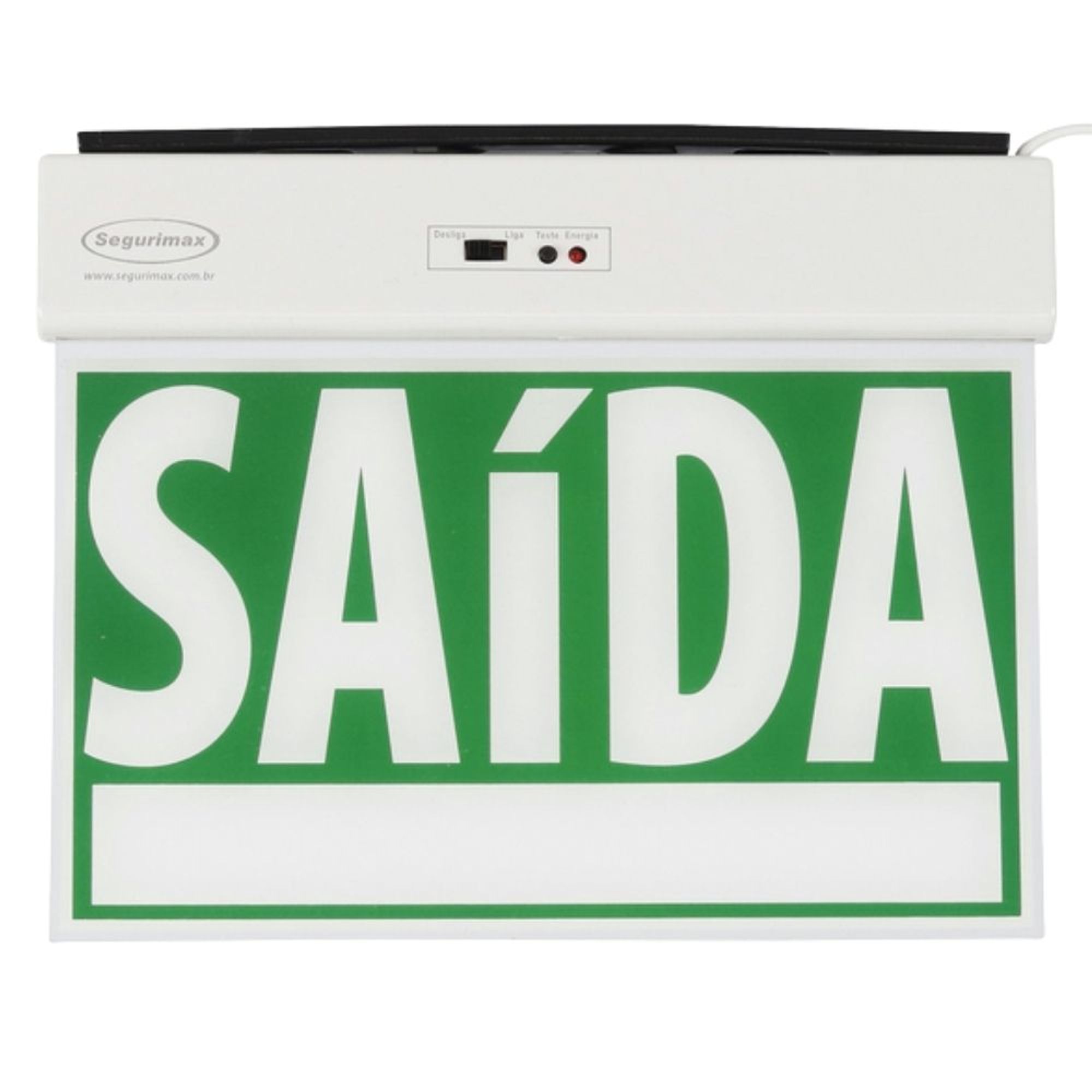 Sinalização LED Saída de Emergência 1 Face Adesivo/Seletor Segurimax
