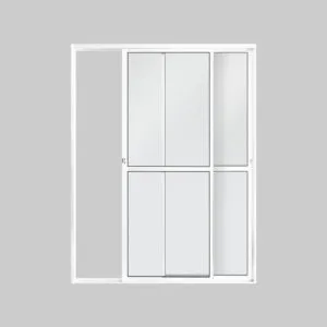 Porta Balcão 2 Folhas Vidro Liso Alumínio Branco Metalflex