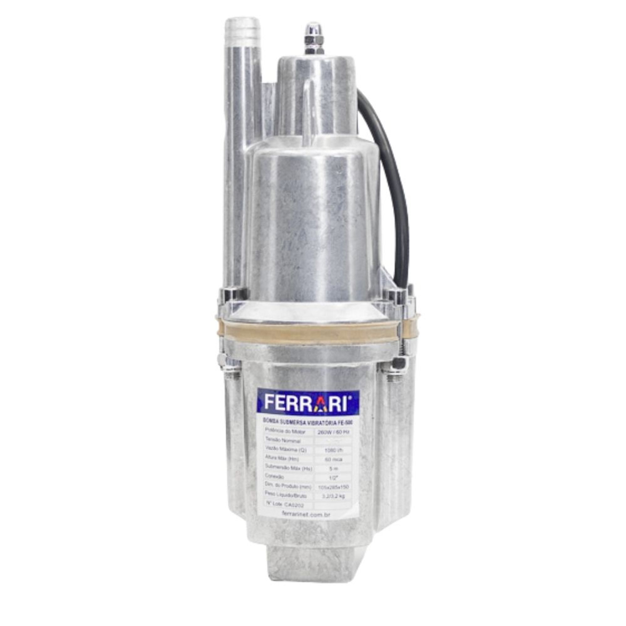 Bomba Submersa FE-500 1080L 60mca 127V 1/2″ Ferrari