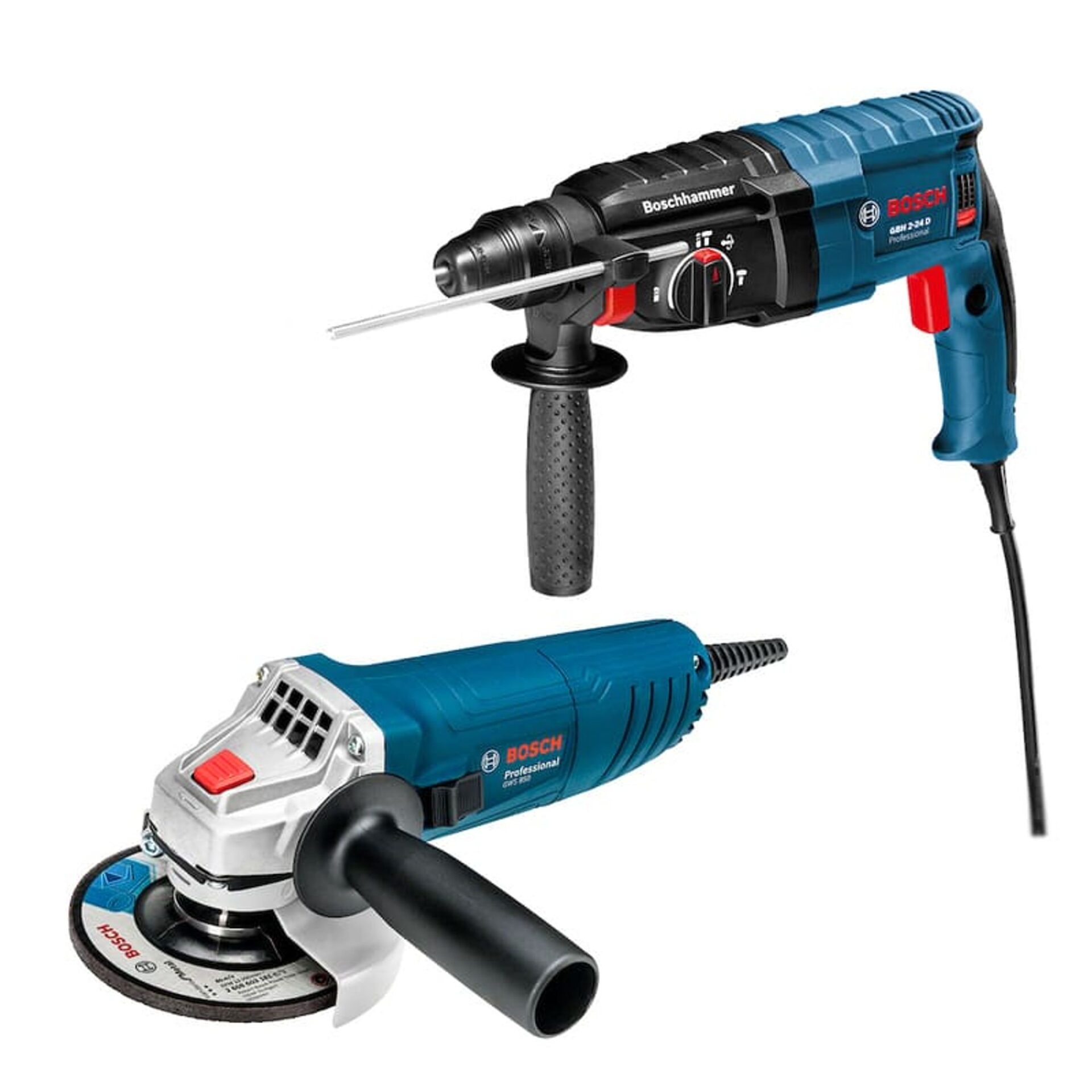 Combo Martelete Rompedor GBH2-24D + Esmerilhadeira GWS850 Bosch