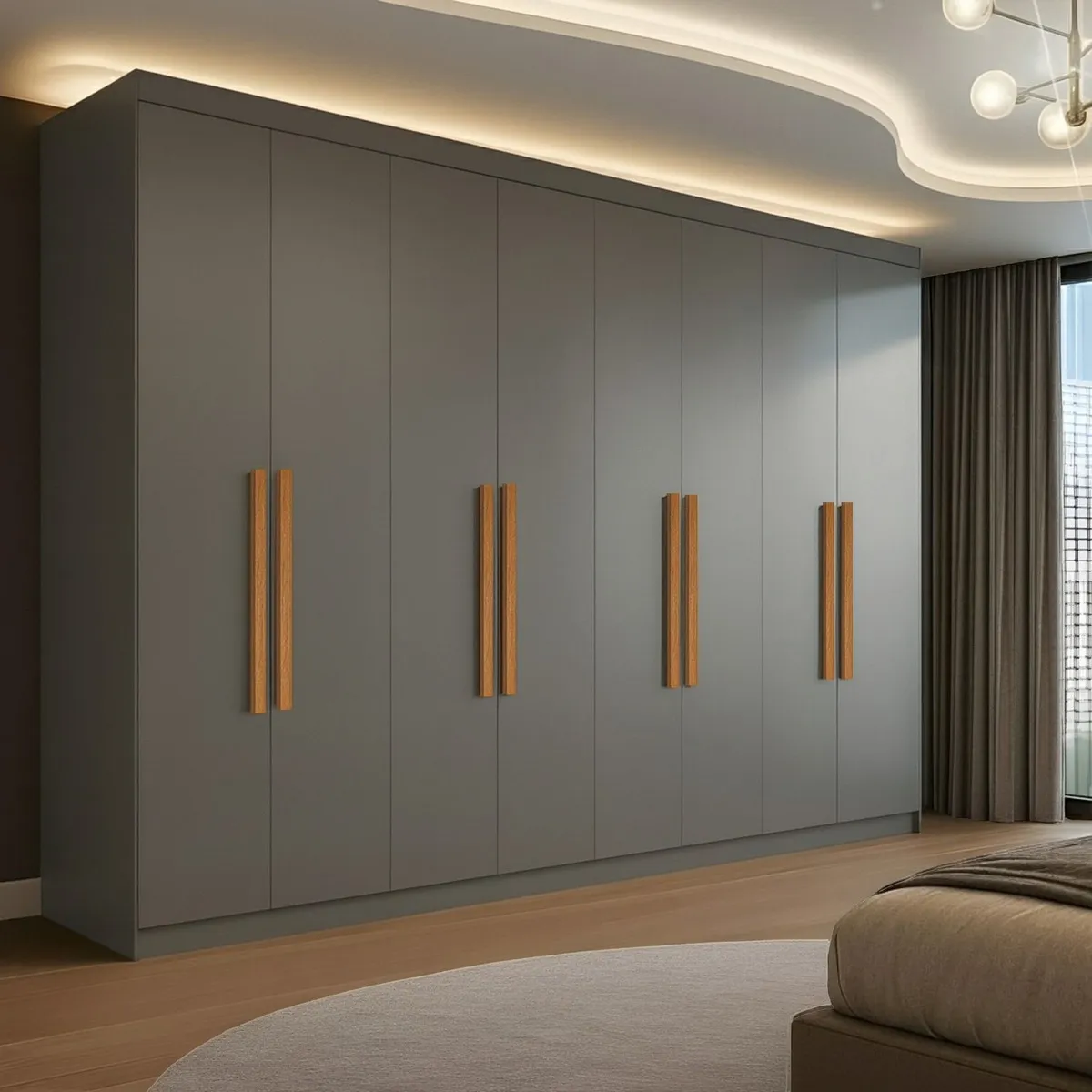 Guarda Roupa Casal 8 Portas 4 Gavetas Paris Espresso Móveis Onix