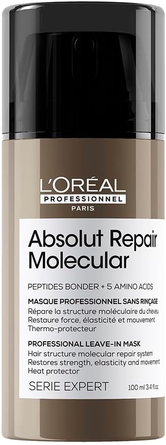 Leave-in Leapos;Oréal Professionnel Absolut Repair Molecular 100ml - Repara e Restaura