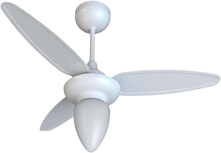 Ventisol Ventilador de Teto Wind Branco com Lustre para 1 Lâmpada e Controle Remoto