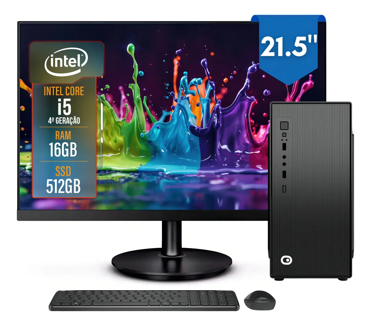 2Eletro Completo Top CD2E-0123TO - Intel Core i5, 16GB RAM, SSD 512GB, Monitor 21.5" Full HD
